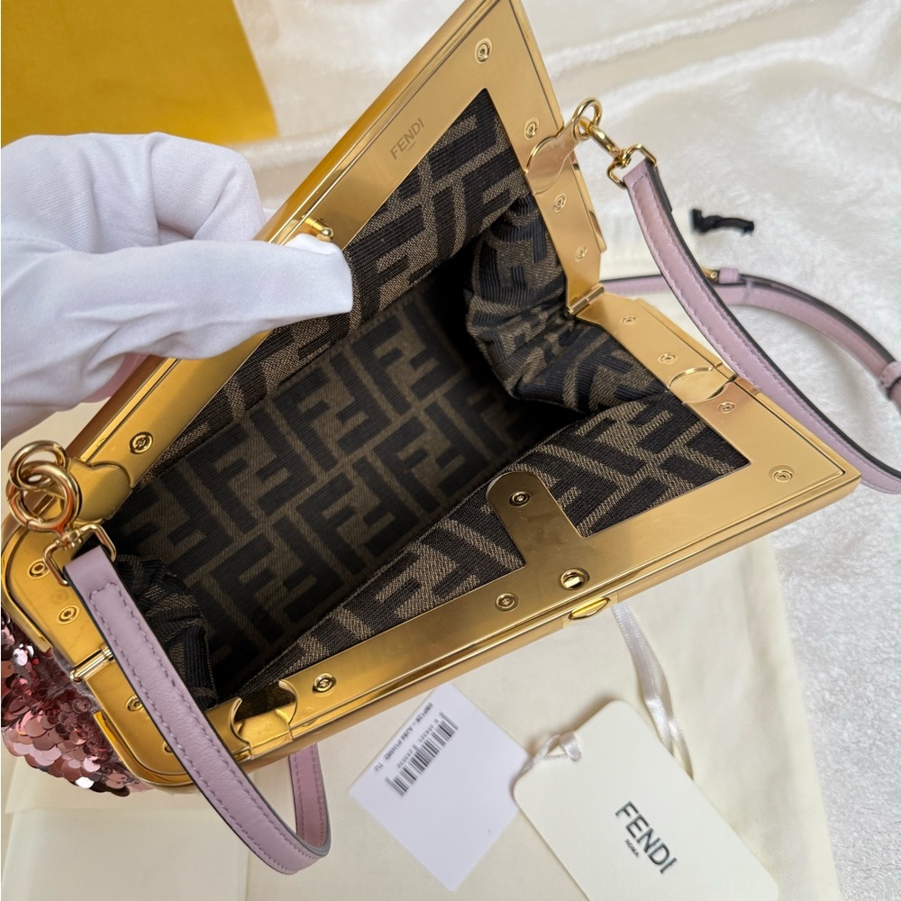 •••SOLD•••New Fendi First Shoulder Sequin Bag in Pink - Picture 11 of 15